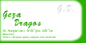 geza dragos business card